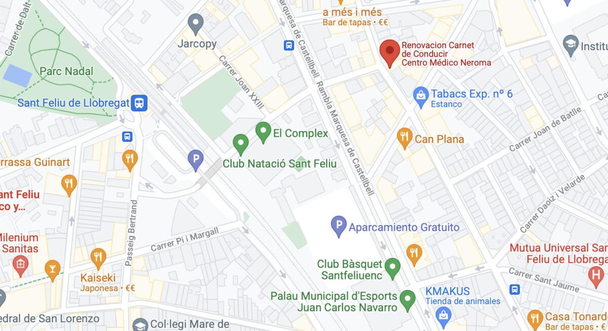 Mapa de Ubicación del centro medico neroma carrer josep ricart 56, sant feliu de llobregat barcelona 08980